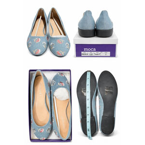 Serengeti Size 37 Embroidered Floral Flats Whimsical Bridgerton Ghibli Vibe Shoe